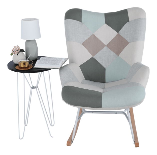 Hintafotel Gerelon (fehér + patchwork)