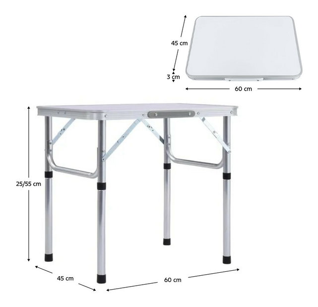 Összecsukható kempingasztal 60 cm Kepiana