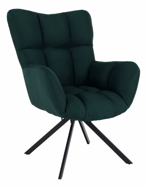 Fotel Kimora (sötétzöld + fekete)
