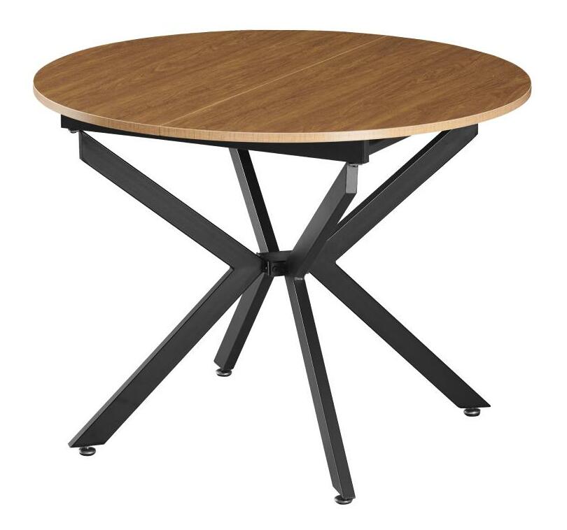 Széthúzható étkezőasztal Amero (világos tölgy + fekete) (4-6 fő részére)