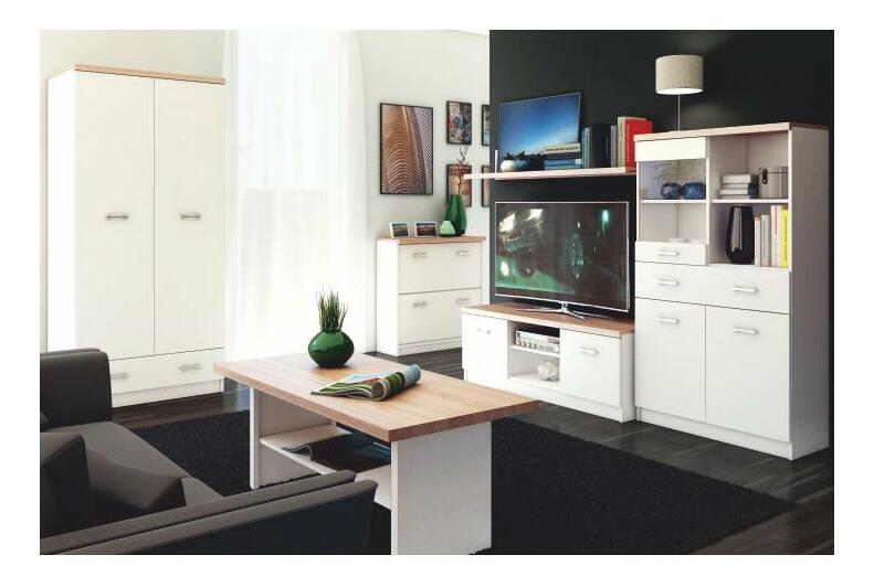 Mobilier living Timmy 1 (alb + stejar sonoma)