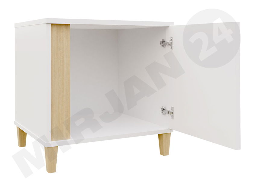 Noptieră Aurelius-AR04 AR07 (alb + alb lucios + natural)