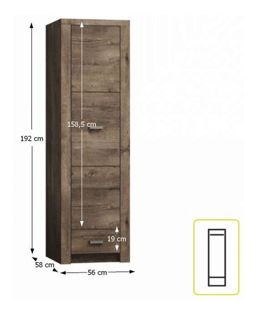 Dulap de haine Inneas 02 (frasinînchis)