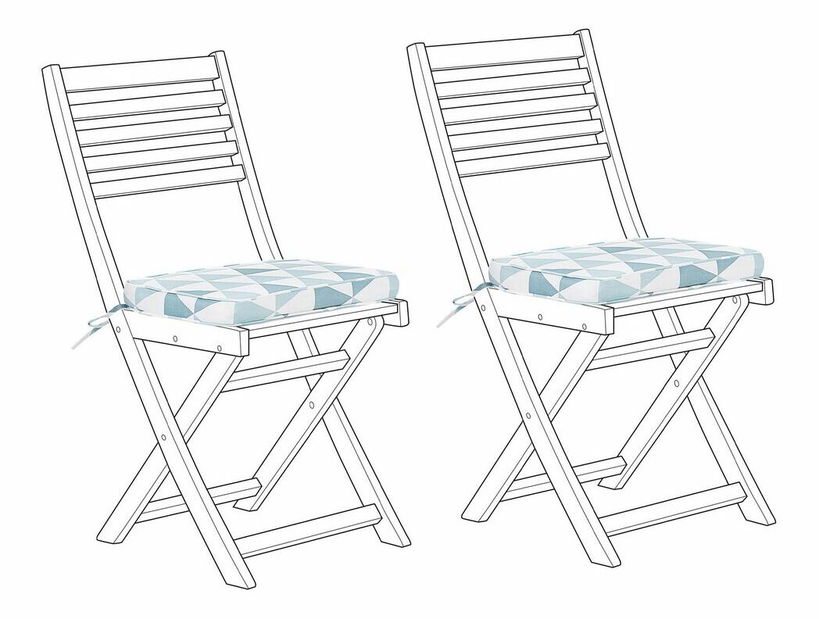 Set 2 buc. perne pentru scaune de grădină FICI (albastru)