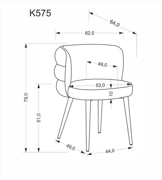 Scaun de sufragerie Marseliente (gri)