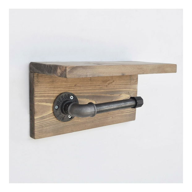 Suport de perete hărtie igienică Nenanu 6 (nuc + negru)