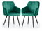 Set 2 scaune de sufragerie Luxemburg (verde închis + negru)