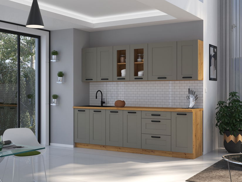 Vrata za ugradbenu perilicu posuđa Lucid ZM 596 x 713 (hrast artisan + claygrey) *rasprodaja