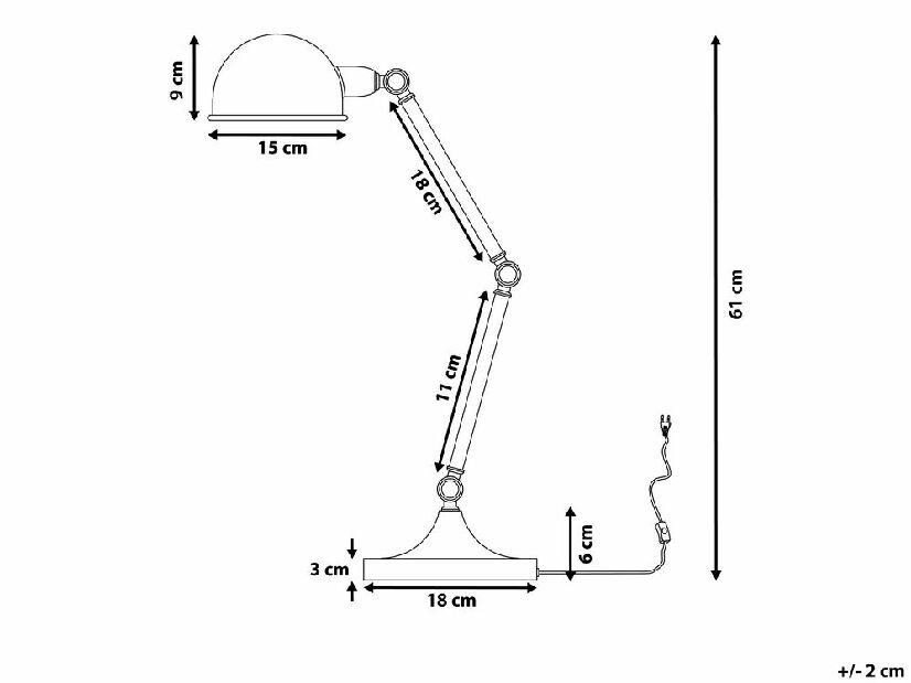 Stolná lampa Cabot (biela)