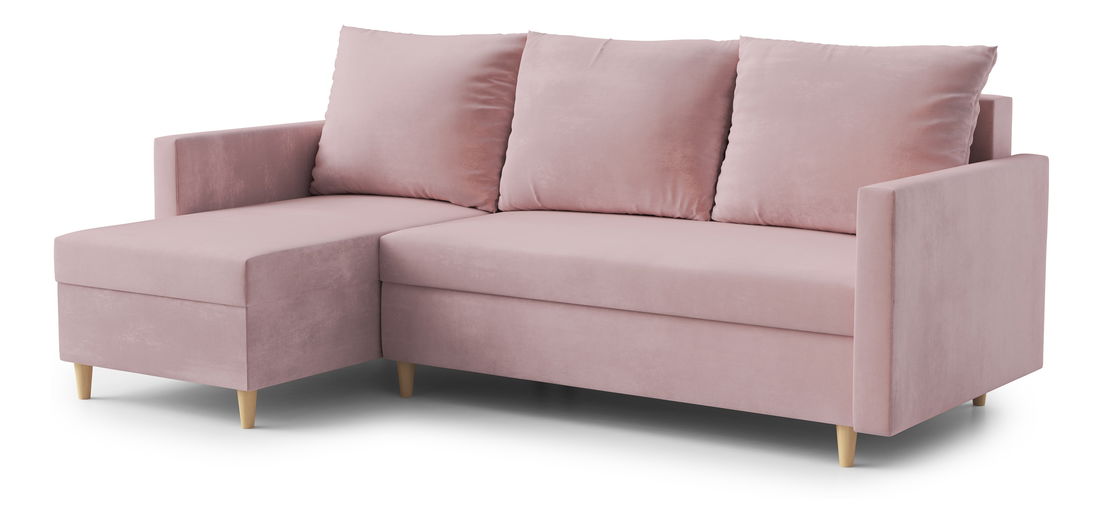 Rohová sedacia súprava Ronaldo (L) (ružová)