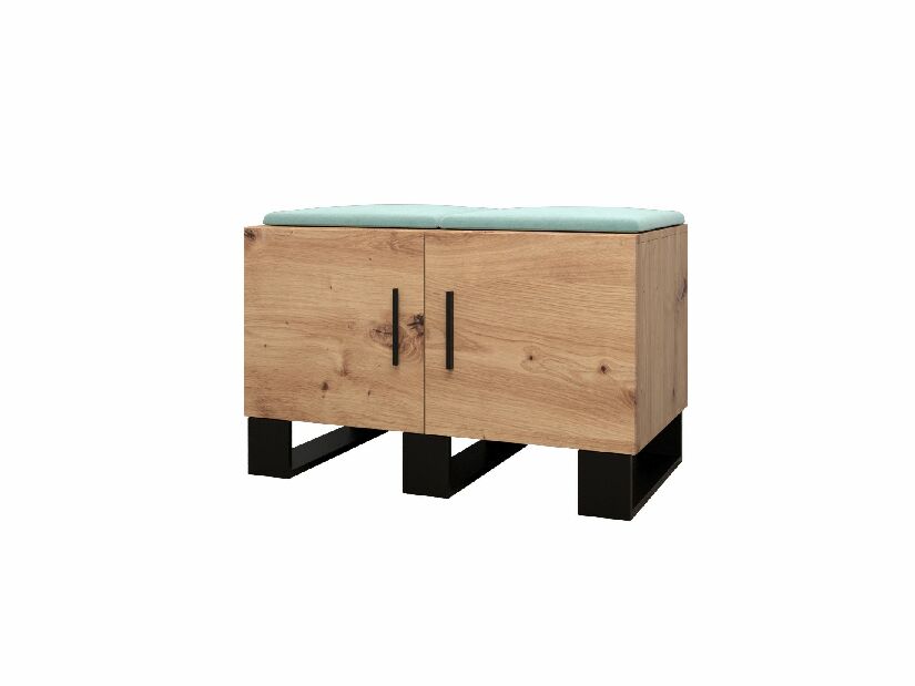 Set mobilier pentru hol Amanda 13 (Stejar artisan + verde)