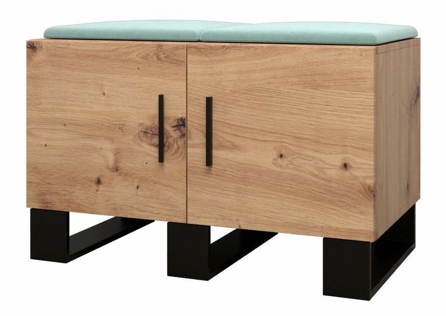 Set mobilier pentru hol Amanda 2 (Stejar artisan + verde)