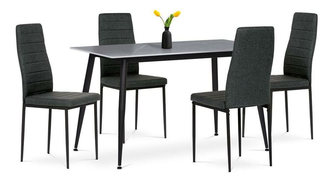 Set mobilier sufragerie Aseguraron (marmură gri + verde) (pentru 4 persoane)