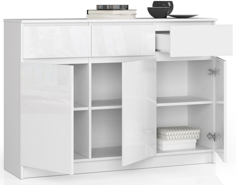 Komoda Keanu VI (biely lesk)