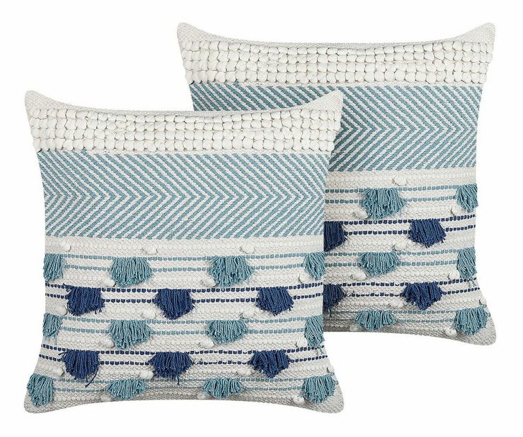 Set 2 buc perne decorative 45 x 45 cm Datar (albastru)