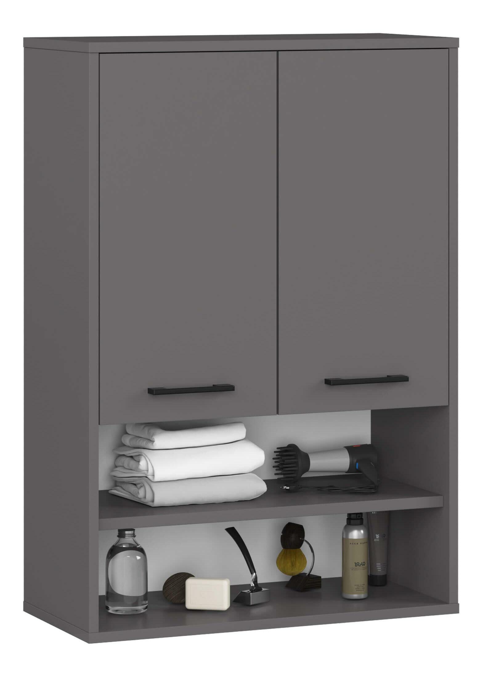 Závesná kúpelňová skrinka Farid TYP 7 (sivý grafit)