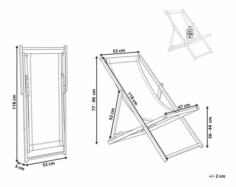 Șezlong pentru grădină Loci (gri)
