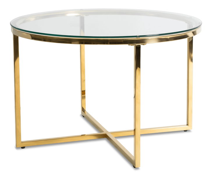 Măsuță cafea Fragmento (transparentna + auriu) 