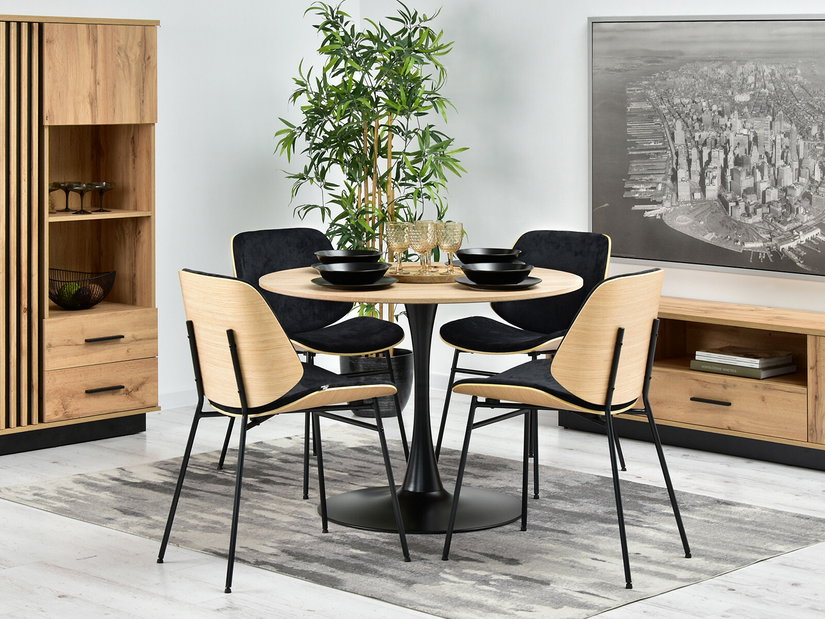 Scaun Jordan (stejar negru + negru)