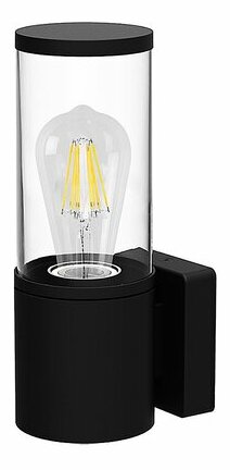 Vanjska zidna svjetiljka Wellington (prozirna + crna mat)