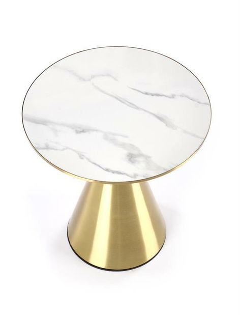 Dohányzóasztal Therese (fehér márvány + arany)