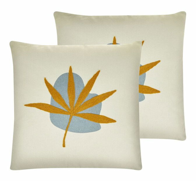 Set 2 perne decorative 45 x 45 cm Dvala (bej + portocaliu)