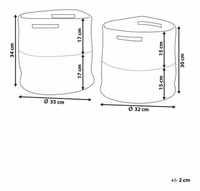 Set tekstilnih košara 2 kom. NATHALIA (tekstil) (bež)