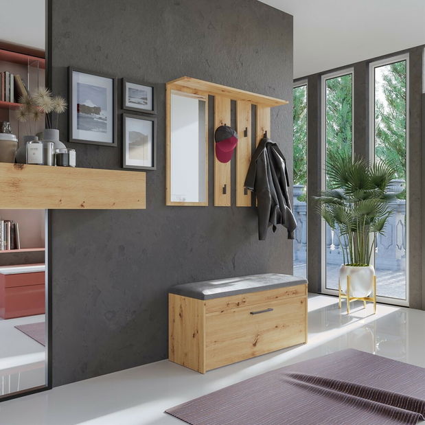 Predsieňová zostava Puntuable 1 (dub artisan) (so zrkadlom)