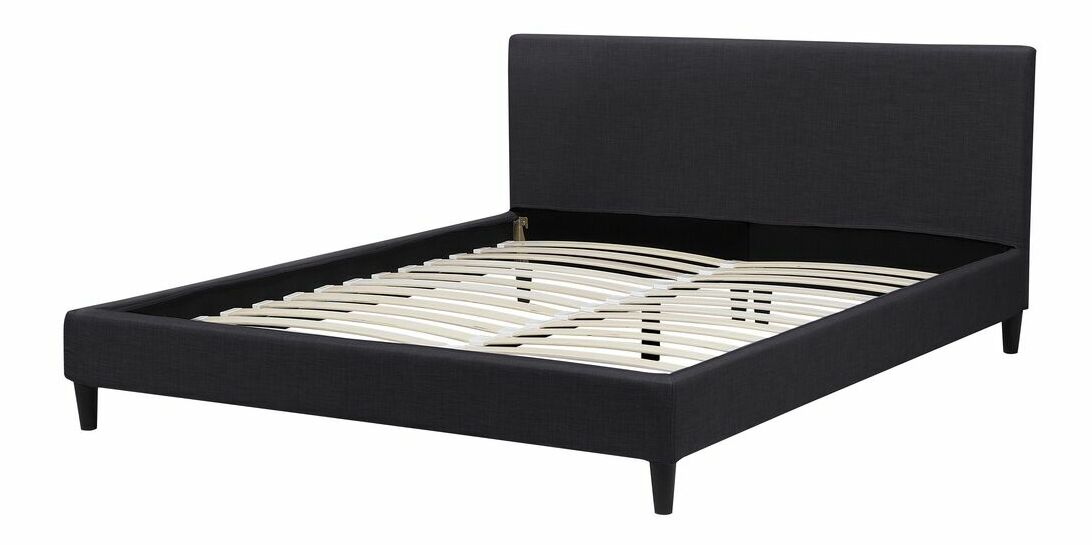 Manželská posteľ 160 cm FUTTI (s roštom) (čierna)
