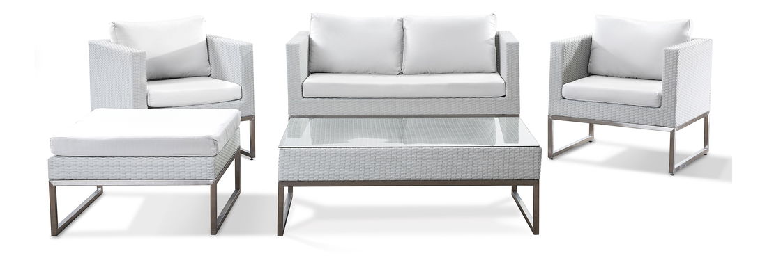 Set de ședere pentru grădină Carpi (alb)