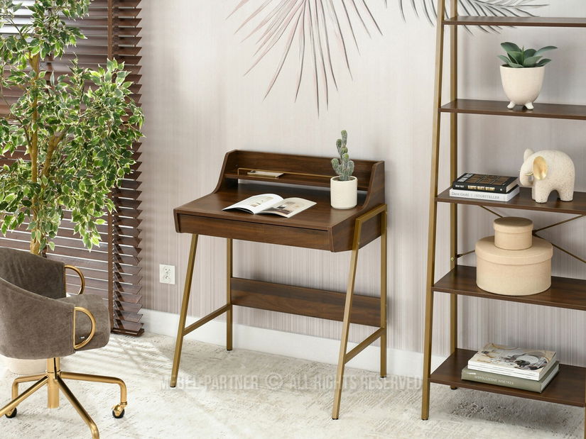 Masă PC Borge (nuc + auriu)