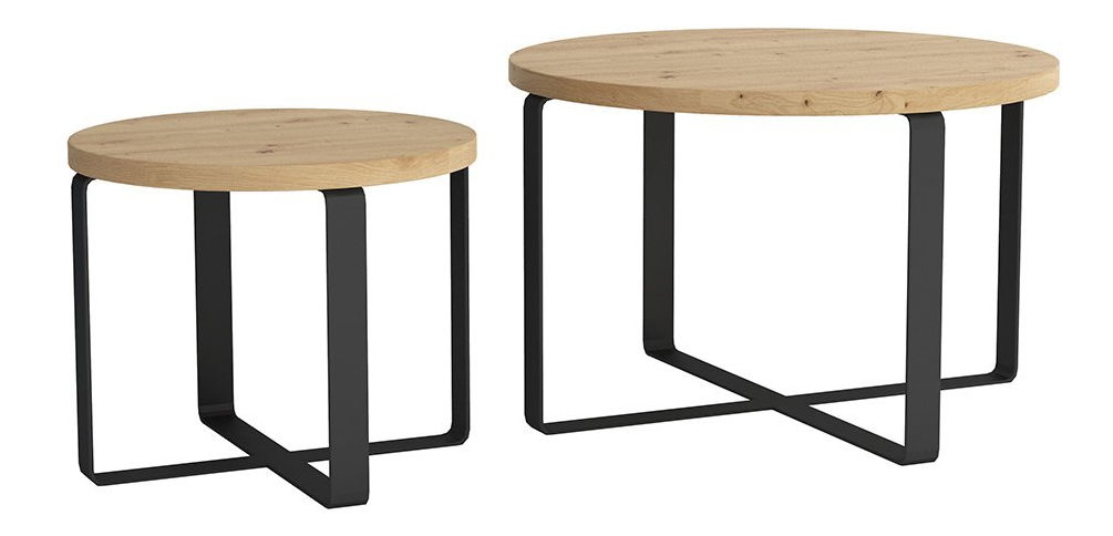 Set 2 ks. konferenčných stolíkov Jazon (čierna + Dub artisan) *bazár