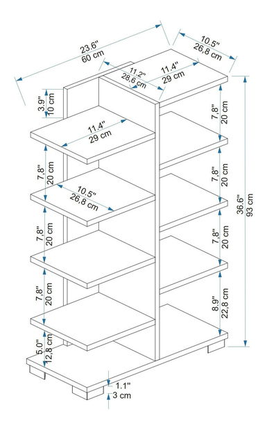 Cipőtároló (cipősszekrény) Tinto (atlanti fenyő)