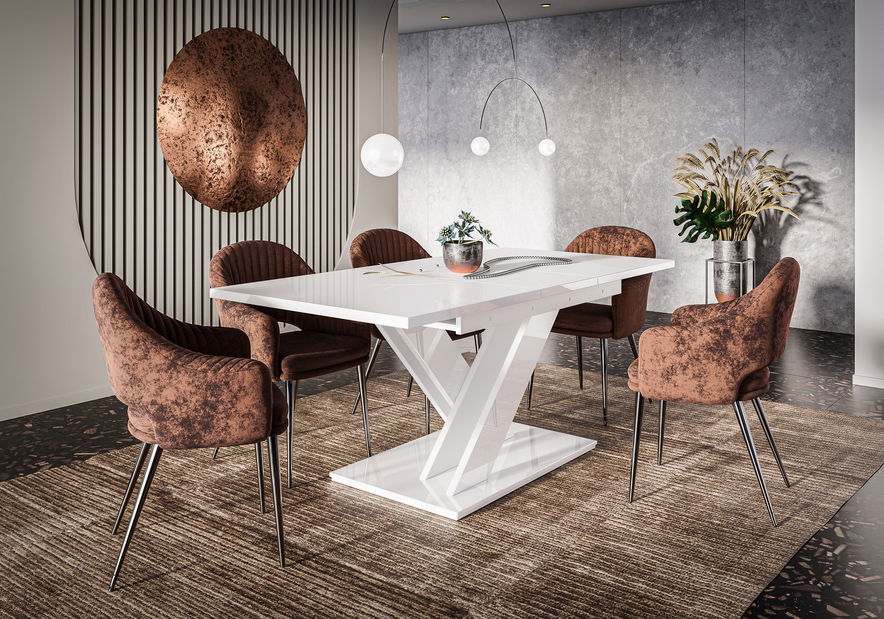 Jedálenský stôl Barax (lesk biely) (pre 6 až 8 osôb) *výpredaj