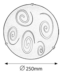 Stropné svietidlo Spiral 1822 (biela + priehľadná)