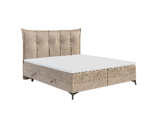 Franciaágy Boxspring 160 cm Foxtrot (világosbézs) (matraccal és tárolóhellyel)