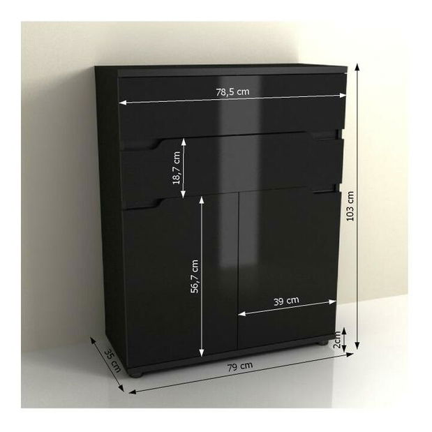 Comodă Aberdovey AS 01 (Negru) *bazar