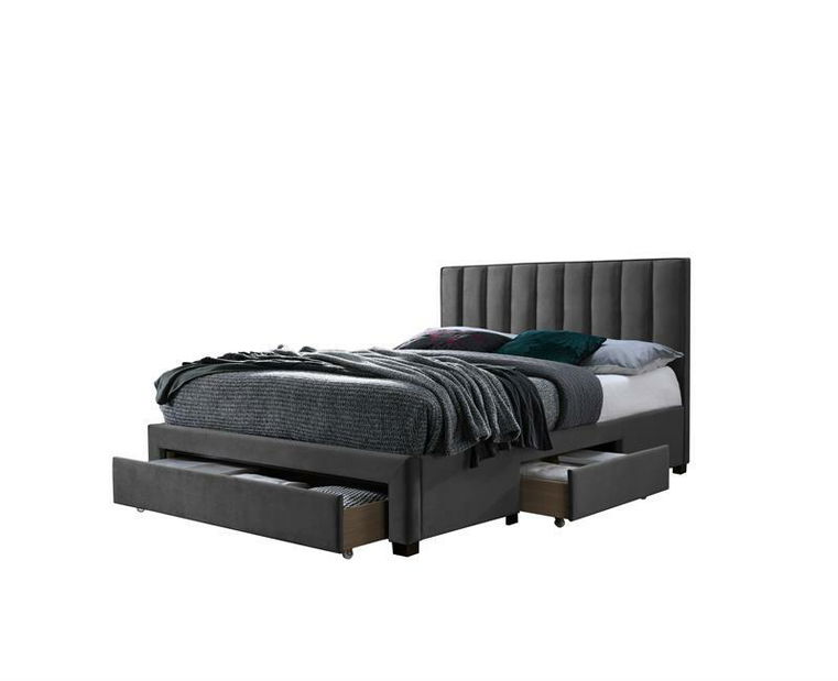 Manželská posteľ 140 cm Glen 140 (so zásuvkami) (sivá)