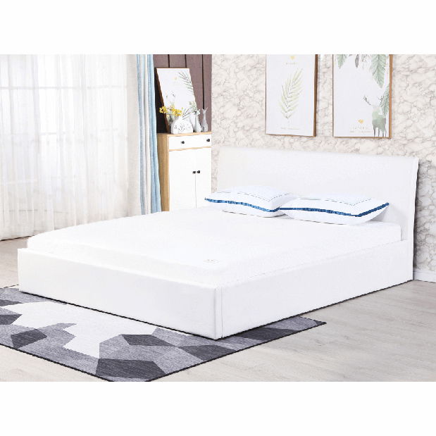 Manželská posteľ 180 cm Kralla (biela) (s roštom)