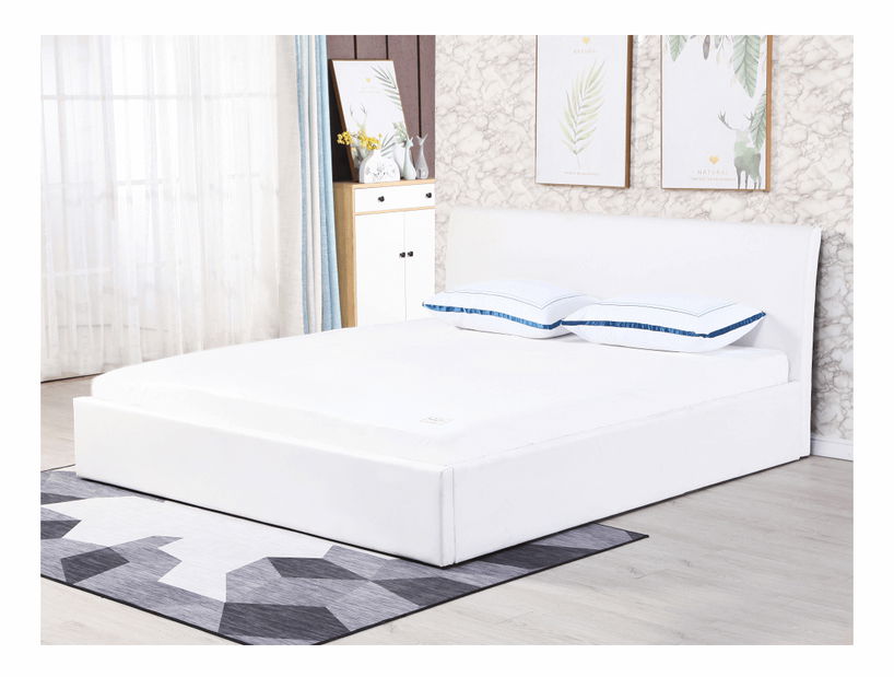 Bračni krevet 180 cm Kralla (bijela) (s podnicom)