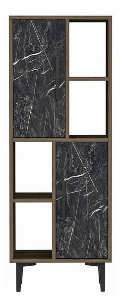 Regál Lonadi (dió + fekete márvány) 