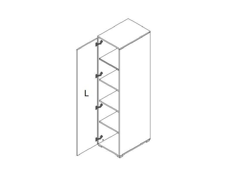 Ormar s policama Verania V4 (crna + orah) (L)