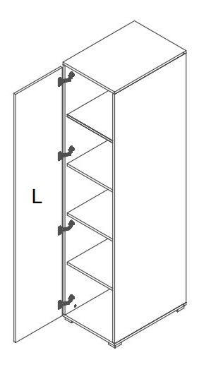 Ormar s policama Verania V4 (crna + orah) (L)