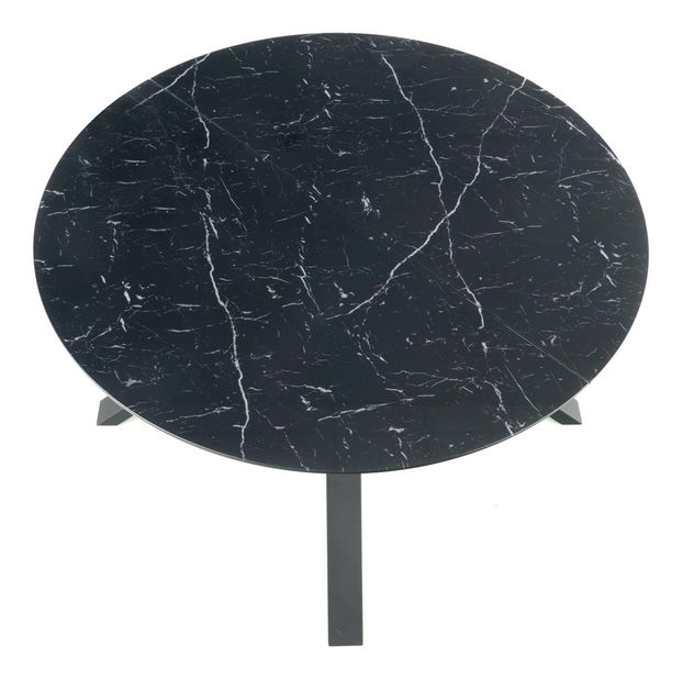 Jedálenský stôl Vengir (čierny mramor + čierna) (pre 4 až 8 osôb)