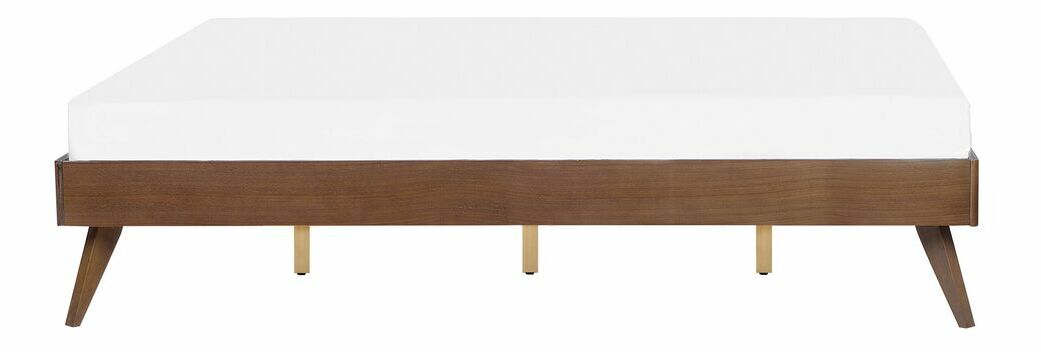 Manželská posteľ 140 cm BERRY (tmavé drevo) (s roštom)