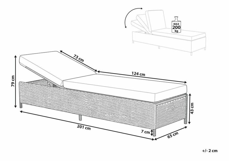 Kerti nyugágy Torino (szürke)