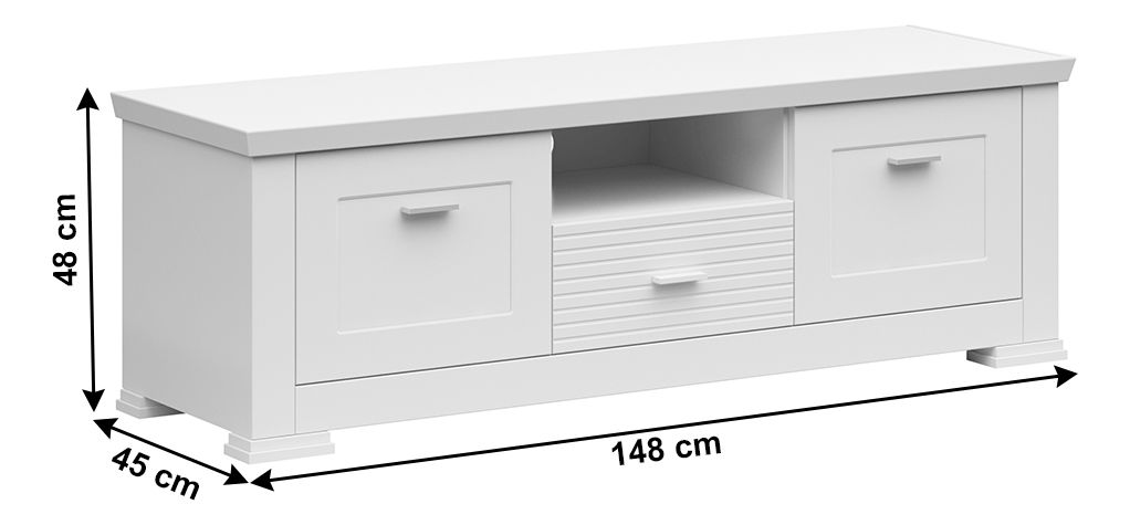 TV stolík Aryness 2D1S (biela)