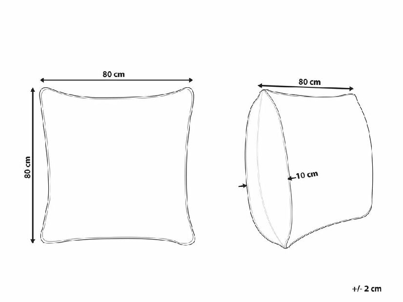 Niski jastuk 80 x 80 Trigy (bijela)