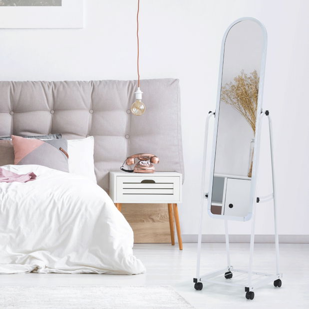 Zrkadlo na kolieskach Dumuro (biela) *výpredaj