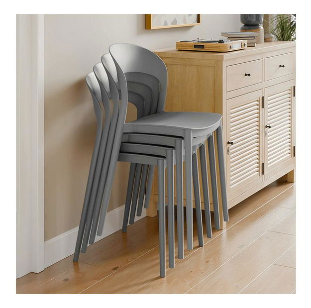 Set 4 buc. scaune bucătărie Recibir (gri) *resigilat